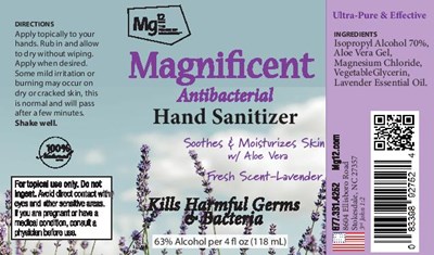 Mg12 Magnificent Sanitizer (lavender) (Lavender Hand Sanitizer Label)